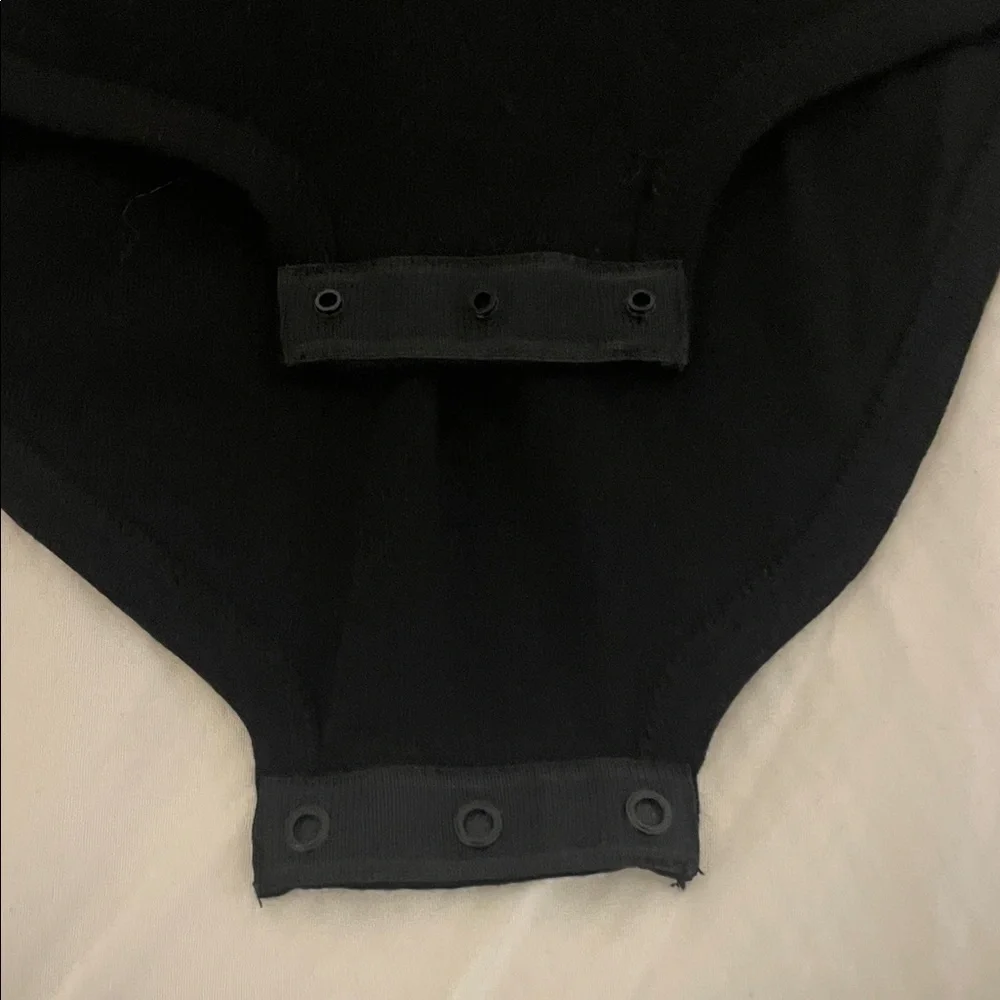 Rabbit Skins Black Bodysuit with Pumpkin and Bow Design